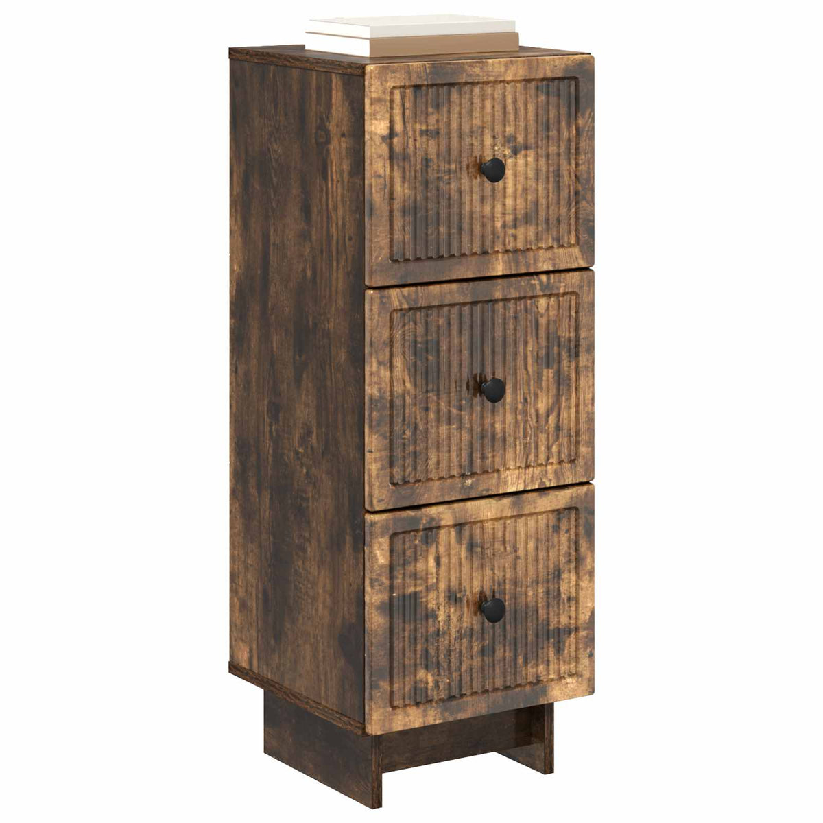 Vidaxl ladenkast gerookt eiken 33 x 34,5 x 90 cm bewerkt hout