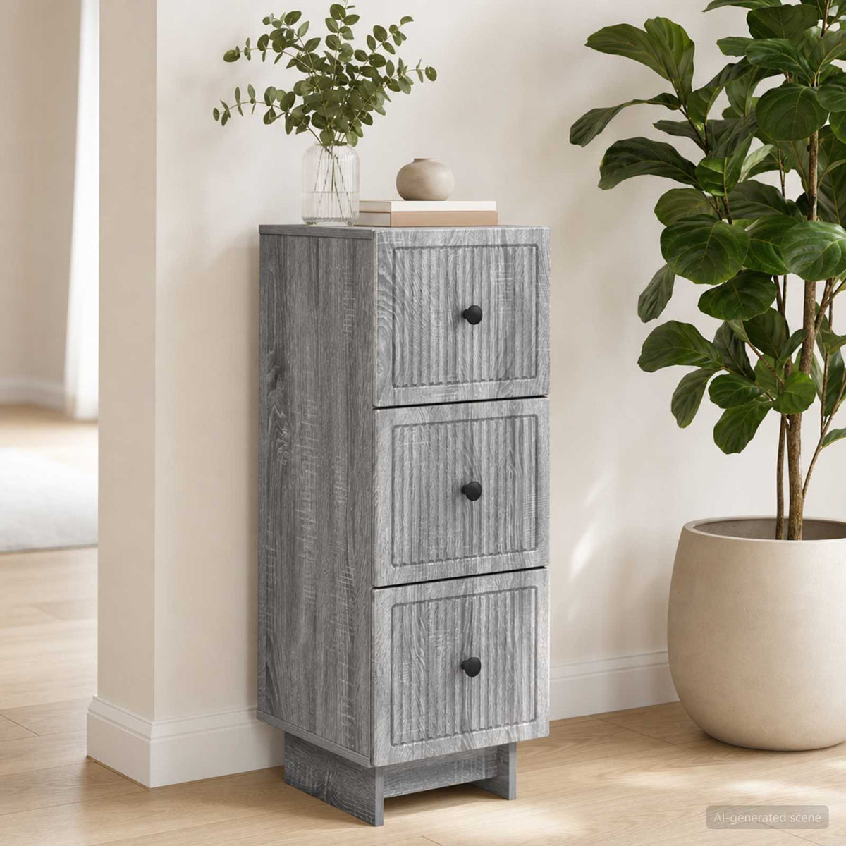 Vidaxl ladenkast grijs sonoma 33 x 34,5 x 90 cm bewerkt hout