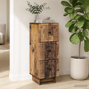 Vidaxl ladenkast oud hout 33 x 34,5 x 90 cm bewerkt hout