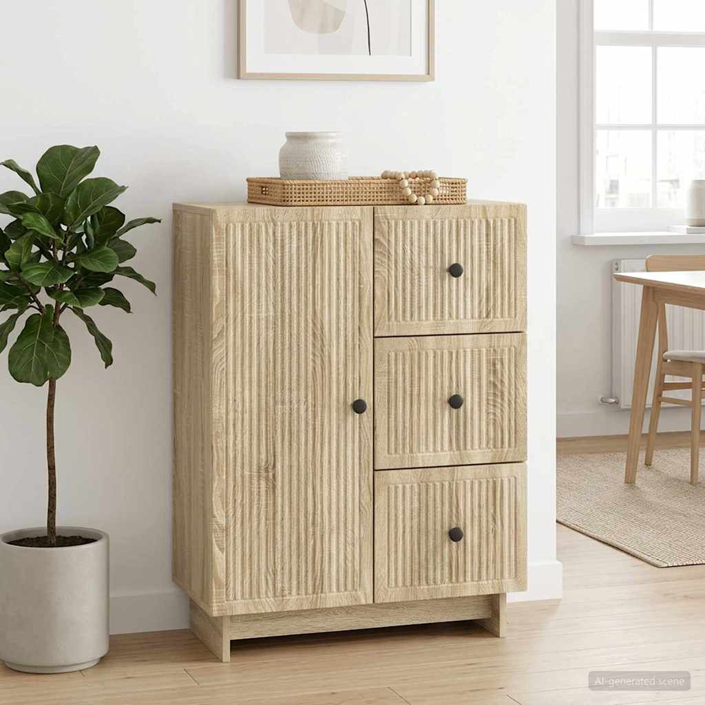 Vidaxl dressoir met lade sonoma eiken 66 x 34,5 x 90 cm bewerkt hout
