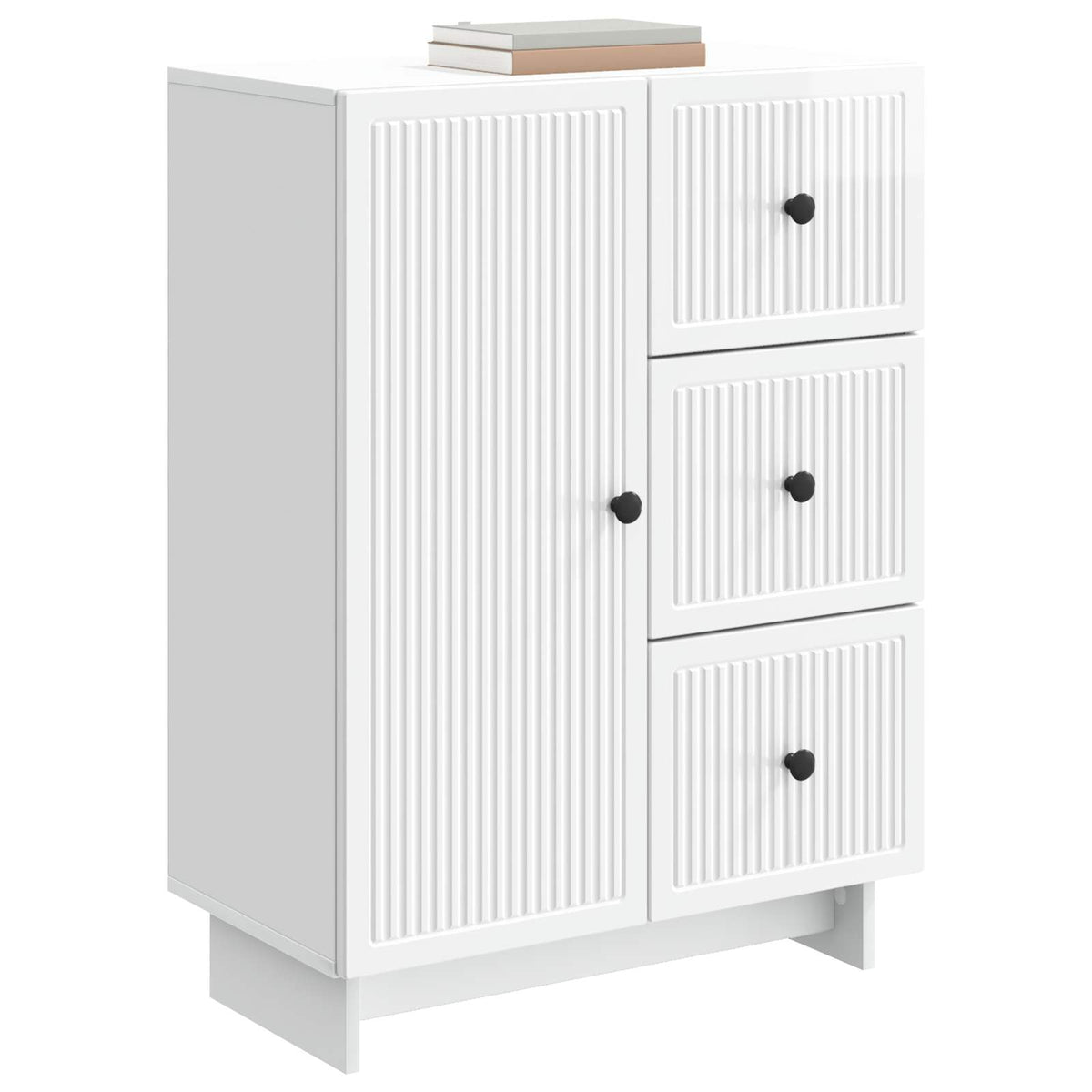 Vidaxl dressoir met lade hoogglans wit 66 x 34,5 x 90 cm bewerkt hout