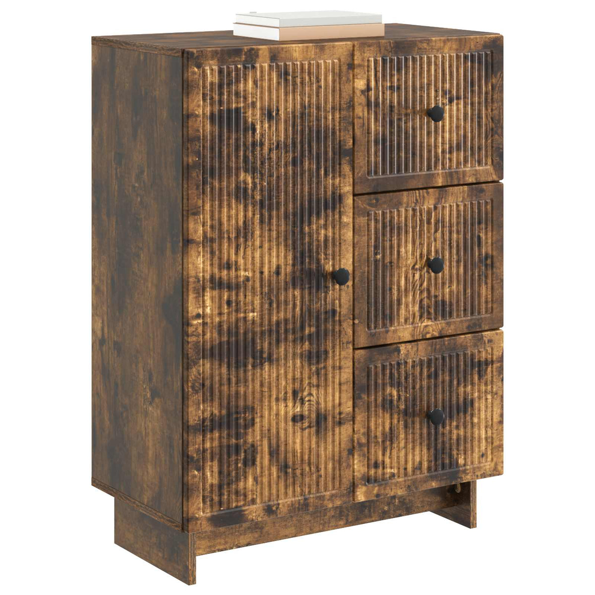 Vidaxl dressoir met lade gerookt eiken 66 x 34,5 x 90 cm bewerkt hout
