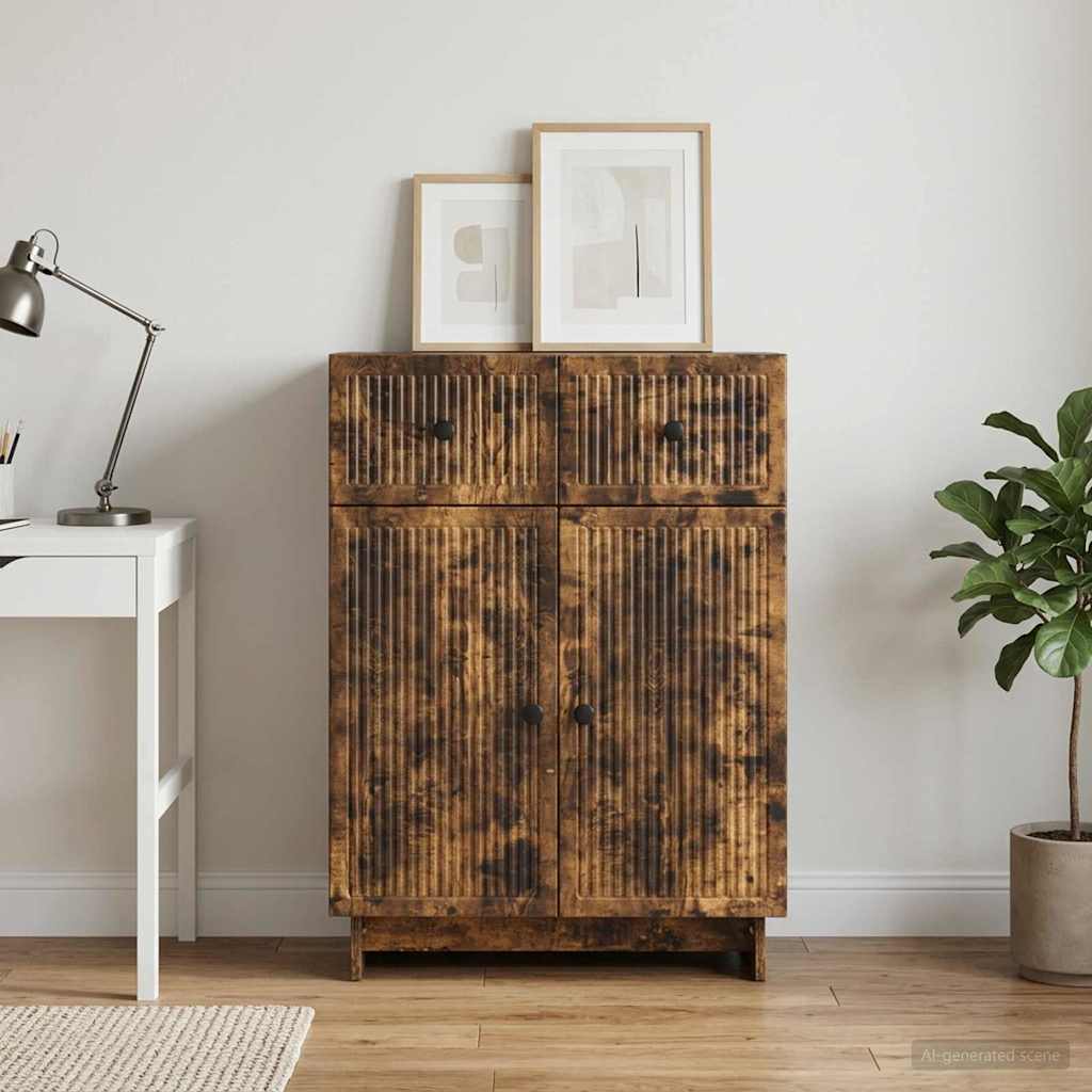 Vidaxl dressoir gerookt eiken 66 x 34,5 x 90 cm bewerkt hout