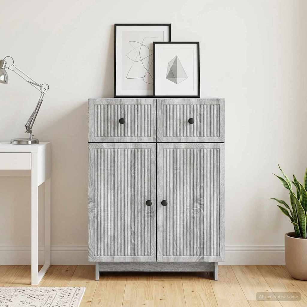 Vidaxl dressoir grijs sonoma 66 x 34,5 x 90 cm bewerkt hout