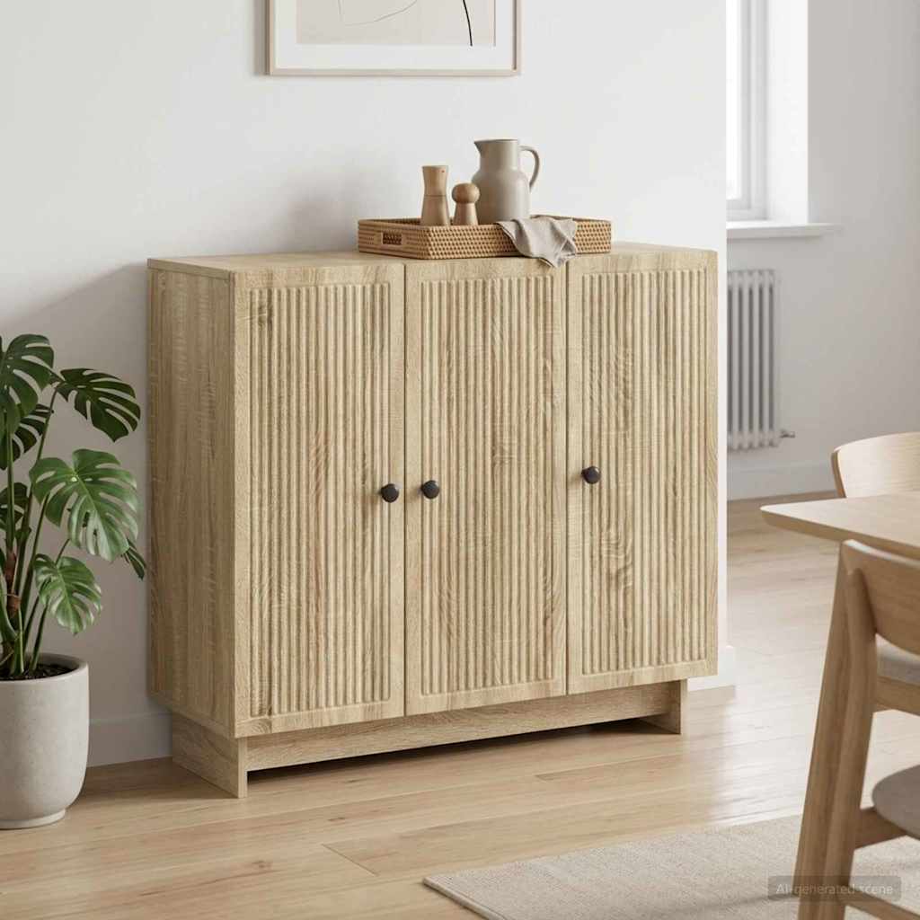 Vidaxl dressoir sonoma eiken 89 x 34,5 x 80 cm bewerkt hout