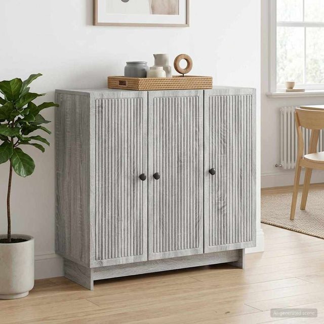 Vidaxl dressoir grijs sonoma 89 x 34,5 x 80 cm bewerkt hout