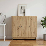 Vidaxl dressoir artisanaal eiken 89 x 34,5 x 80 cm bewerkt hout