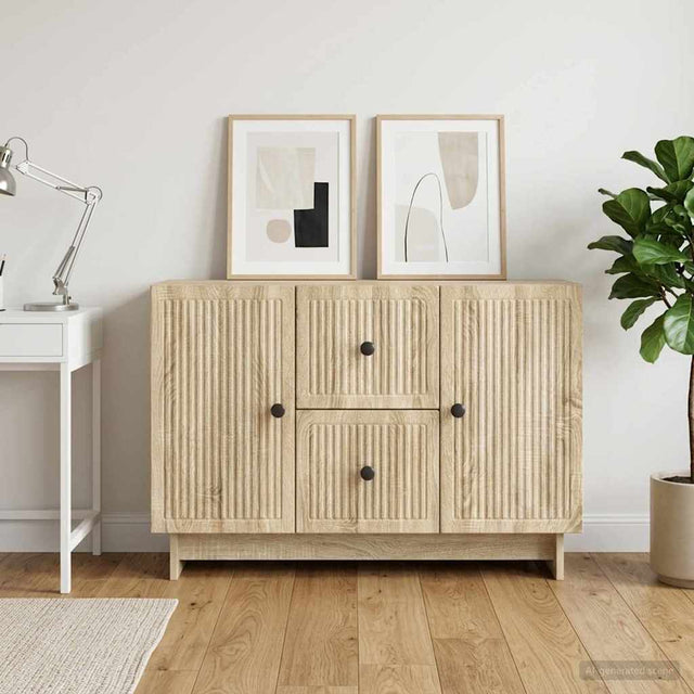 Vidaxl dressoir met lade sonoma eiken 89 x 34,5 x 60 cm bewerkt hout