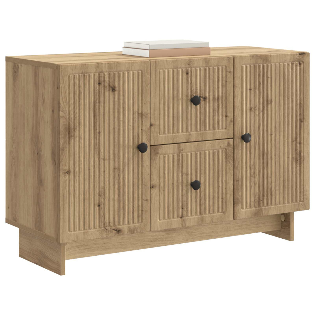 Vidaxl dressoir artisanaal eiken 89 x 34,5 x 60 cm bewerkt hout