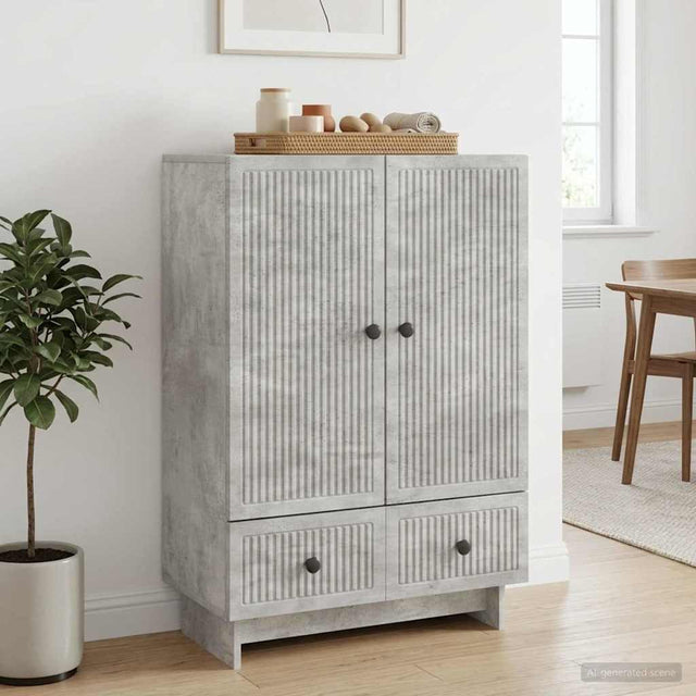Vidaxl dressoir beton grijs 66 x 34,5 x 95 cm geconstrueerd hout