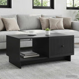 Vidaxl salontafel zwart 90 x 50 x 40 cm bewerkt hout