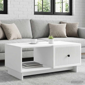 Vidaxl salontafel hoogglans wit 90 x 50 x 40 cm bewerkt hout