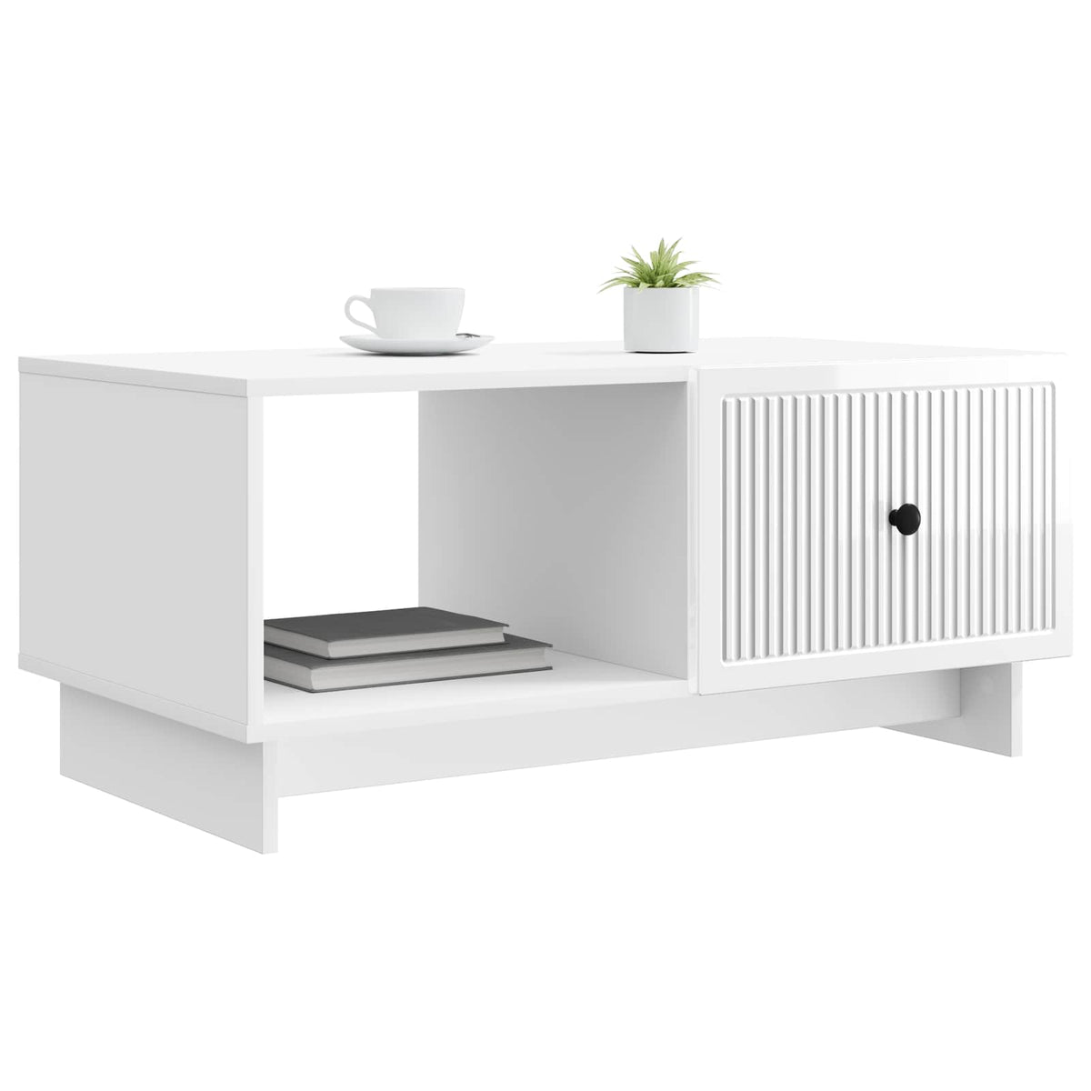 Vidaxl salontafel hoogglans wit 90 x 50 x 40 cm bewerkt hout