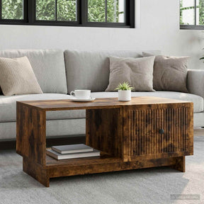 Vidaxl salontafel gerookt eiken 90 x 50 x 40 cm bewerkt hout
