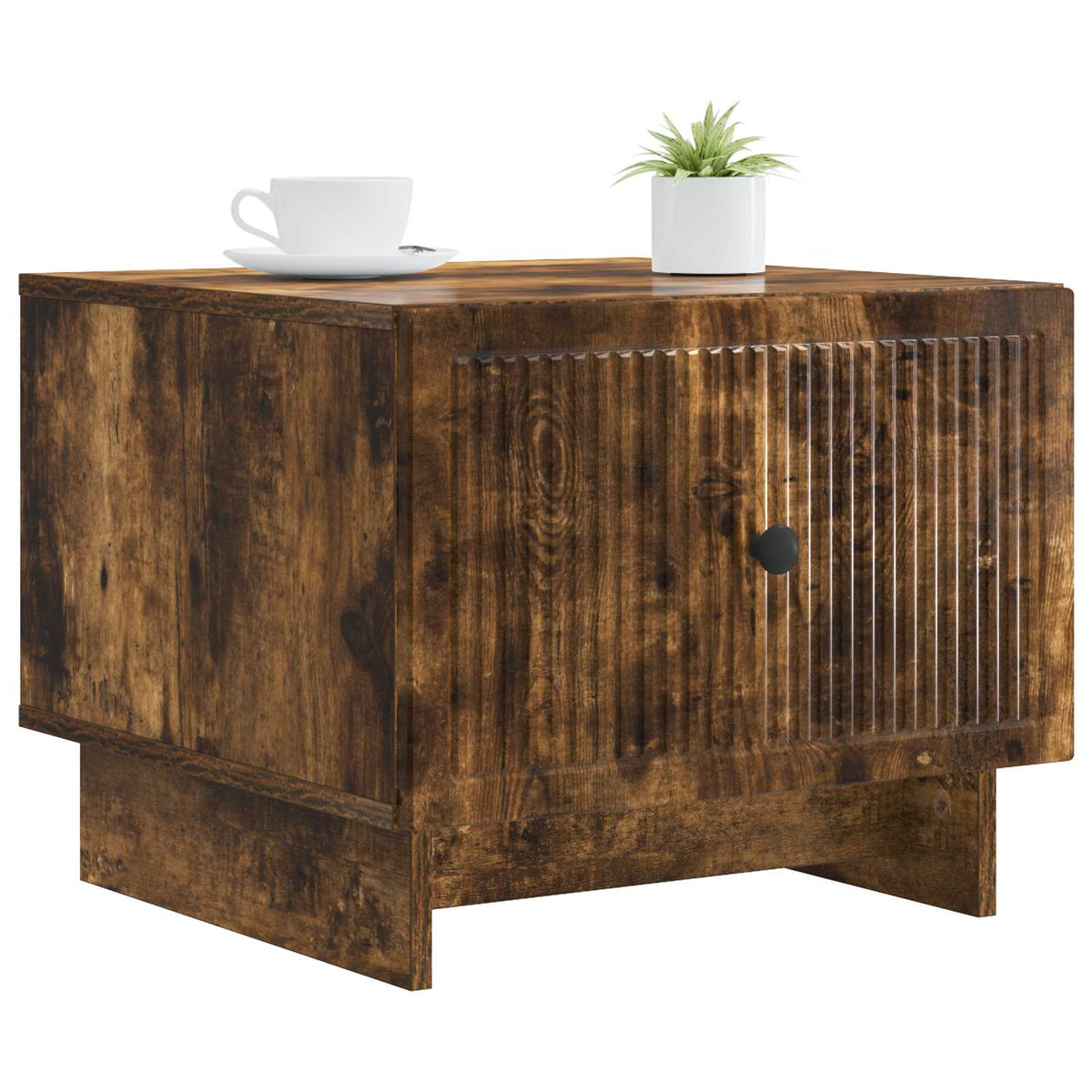 Vidaxl salontafel gerookt eiken 49 x 50 x 40 cm bewerkt hout