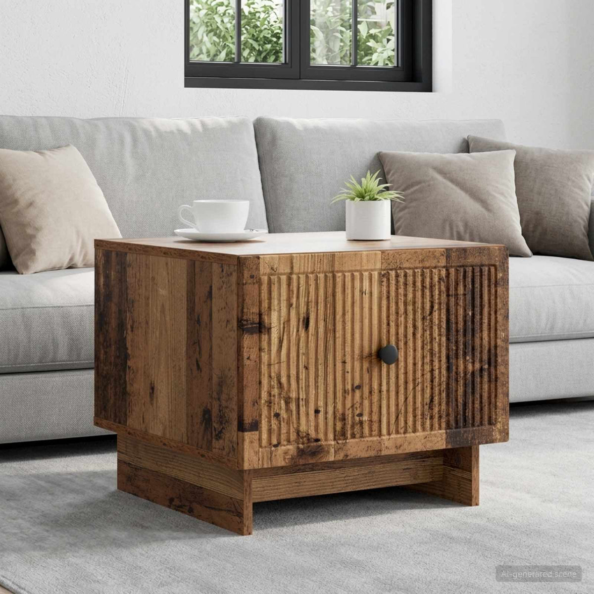 Vidaxl salontafel oud hout 49 x 50 x 40 cm bewerkt hout