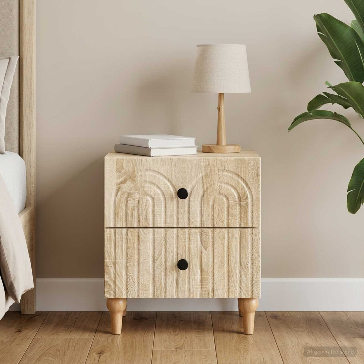 Vidaxl nachtkastje sonoma eiken 43 x 34,5 x 48 cm bewerkt hout