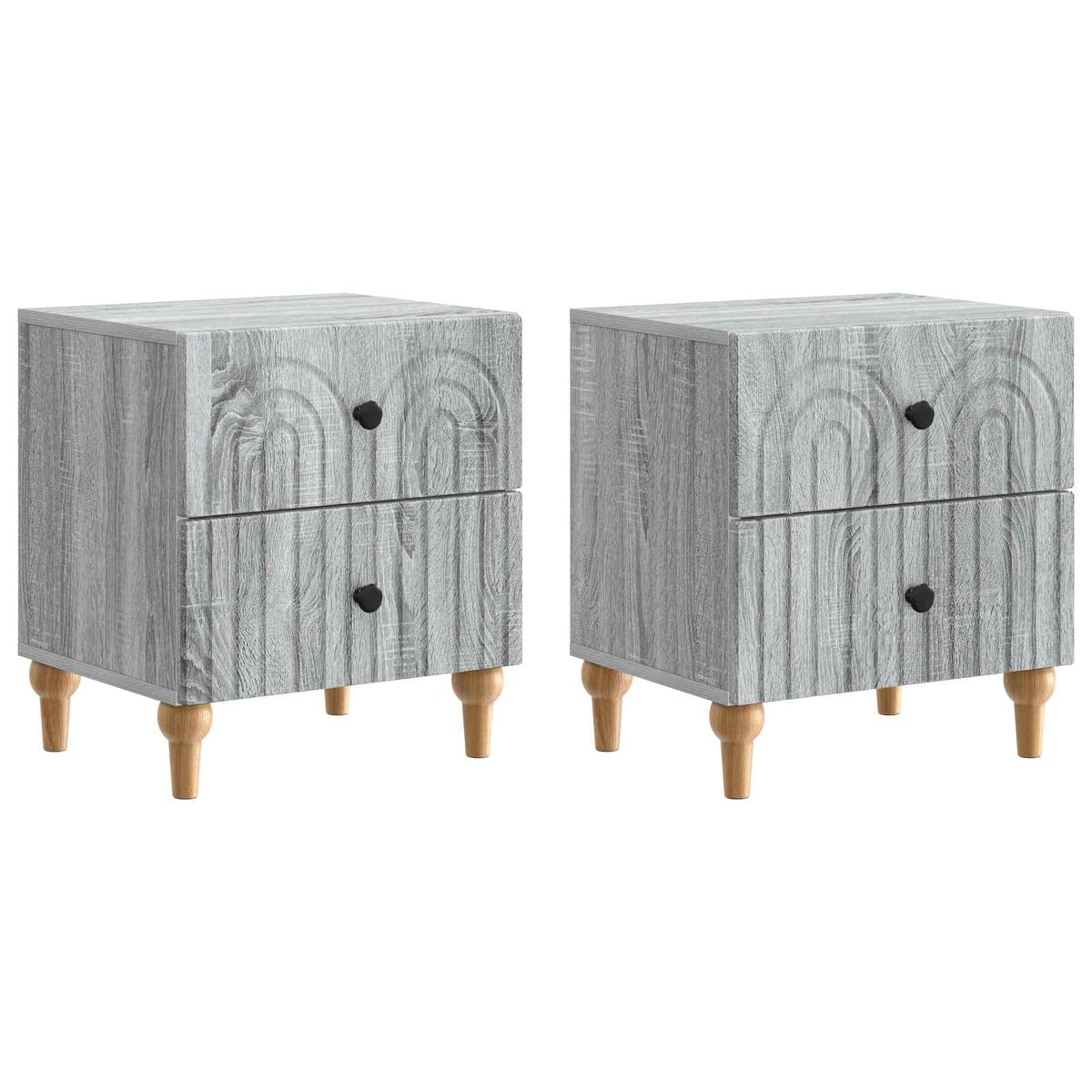 Vidaxl nachtkastje 2 st grijs sonoma 43 x 34,5 x 48 cm bewerkt hout