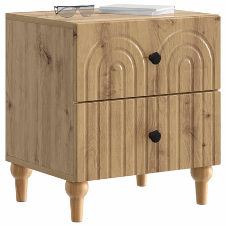 Vidaxl nachtkastje artisanaal eiken 43 x 34,5 x 48 cm bewerkt hout
