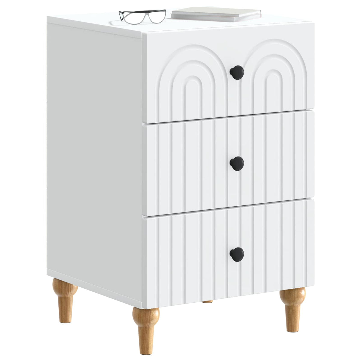 Vidaxl nachtkastje met lade wit 43x 41 x 66,5 cm bewerkt hout