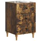 Vidaxl nachtkastje gerookt eiken 43x 41 x 66,5 cm bewerkt hout