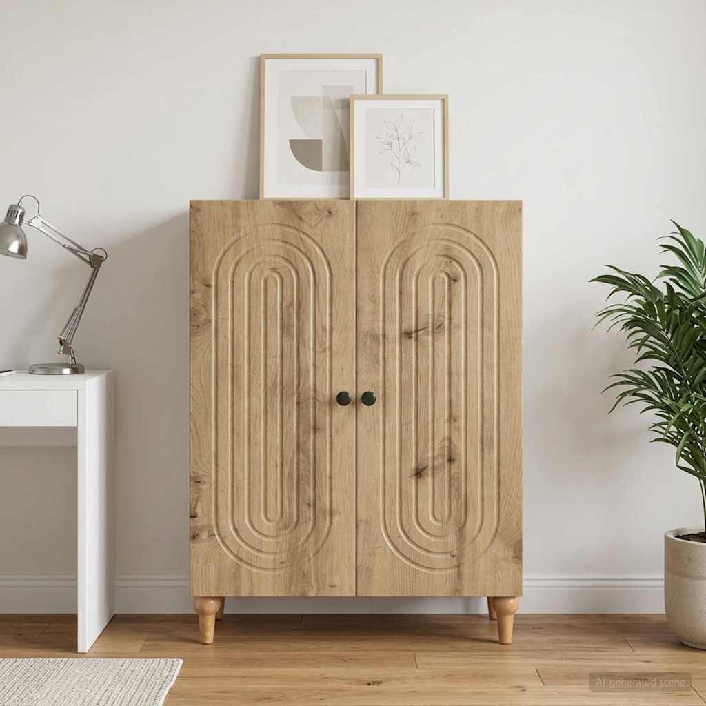 Vidaxl dressoir artisanaal eiken 66 x 34,5 x 90 cm bewerkt hout