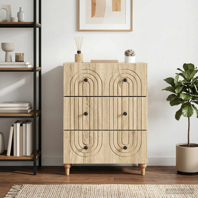 Vidaxl ladenkast sonoma eiken 66 x 34,5 x 90 cm bewerkt hout