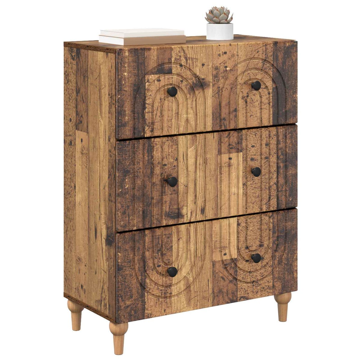Vidaxl ladenkast oud hout 66 x 34,5 x 90 cm bewerkt hout