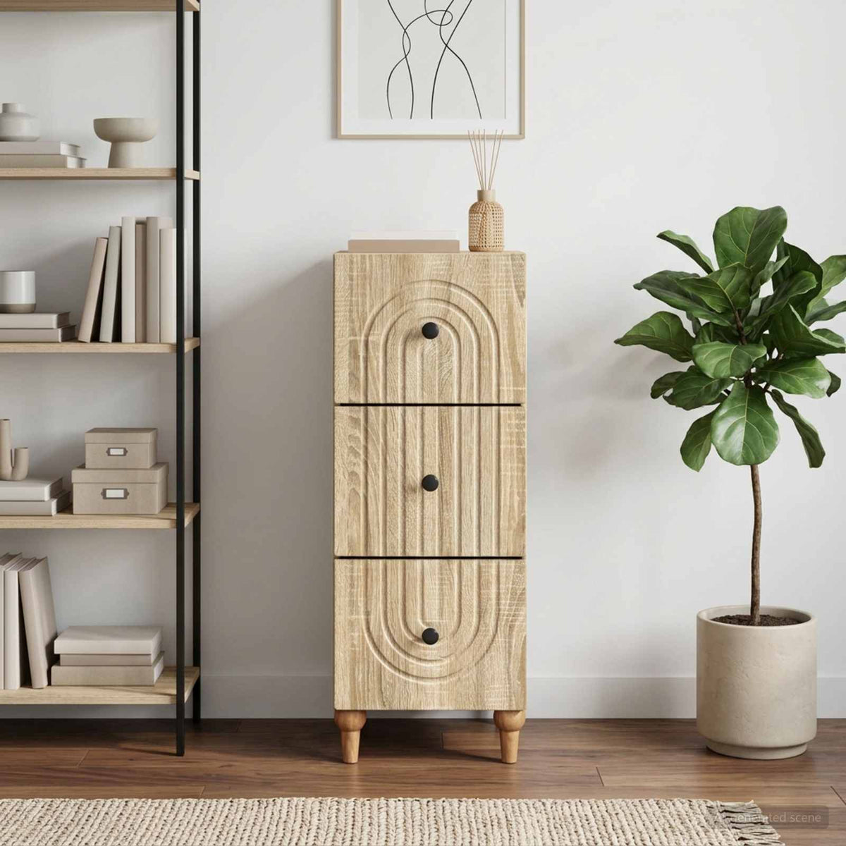 Vidaxl ladenkast 33 x 34,5 x 90 cm bewerkt hout sonoma eiken