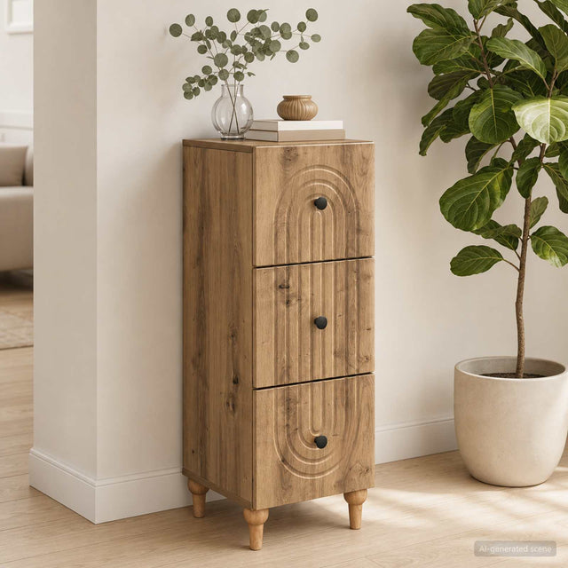 Vidaxl ladenkast 33 x 34,5 x 90 cm bewerkt hout artisanaal eiken