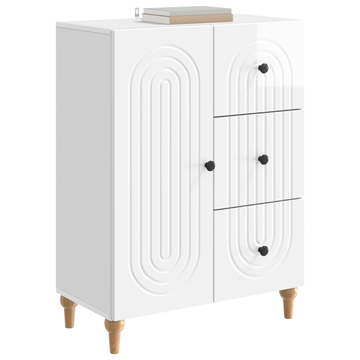 Vidaxl dressoir met lade hoogglans wit 66 x 34,5 x 90 cm bewerkt hout