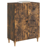 Vidaxl dressoir met lade gerookt eiken 66 x 34,5 x 90 cm bewerkt hout