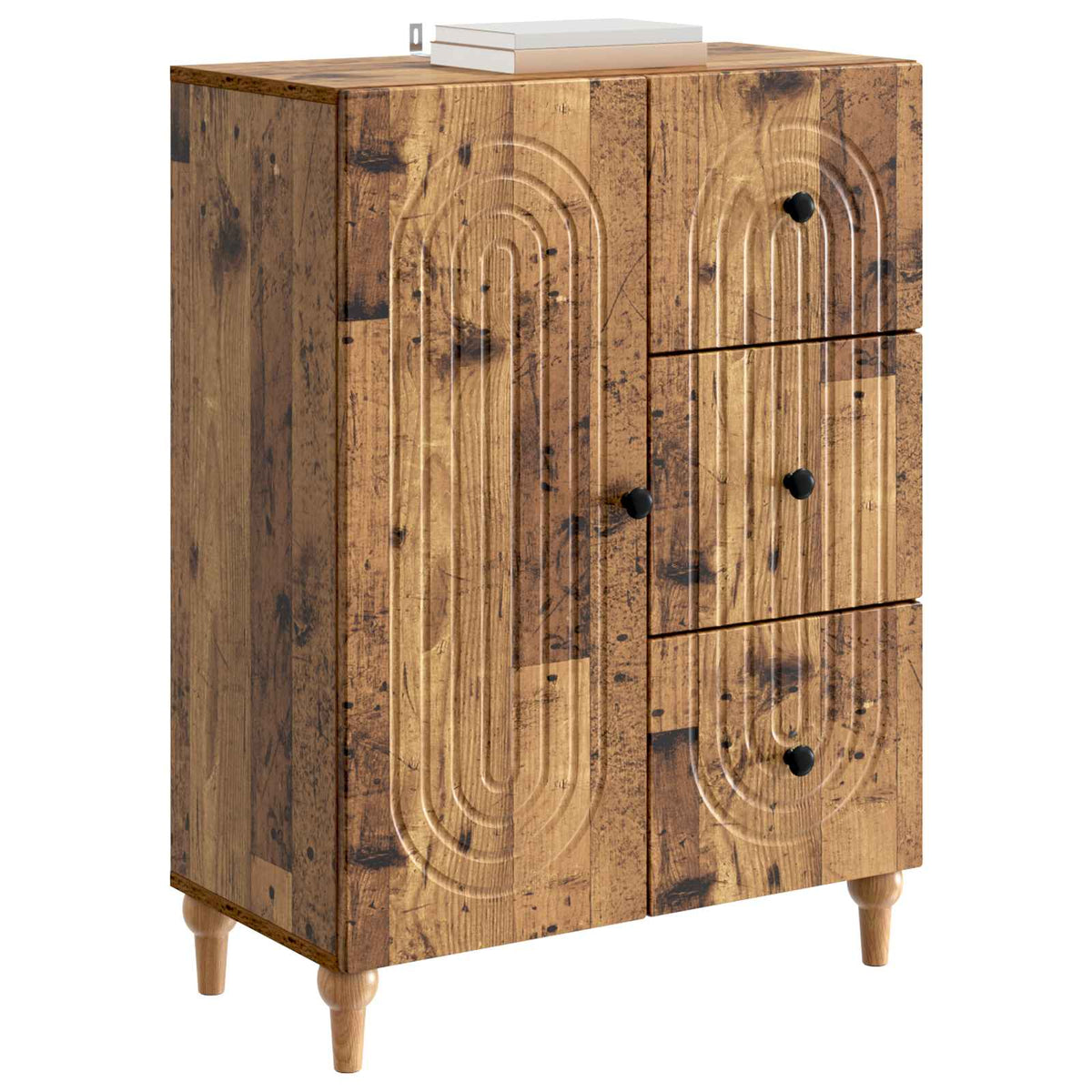 Vidaxl dressoir met lade oud hout 66 x 34,5 x 90 cm bewerkt hout