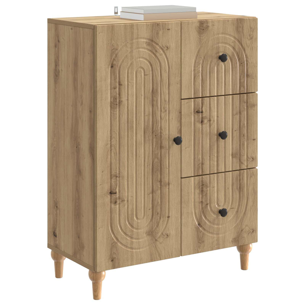 Vidaxl dressoir artisanaal eiken 66 x 34,5 x 90 cm bewerkt hout