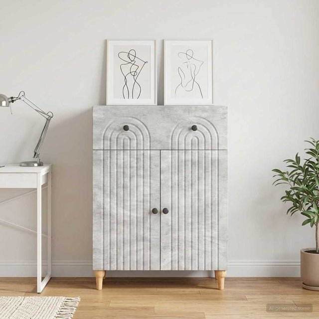 Vidaxl dressoir betongrijs 66 x 34,5 x 90 cm bewerkt hout