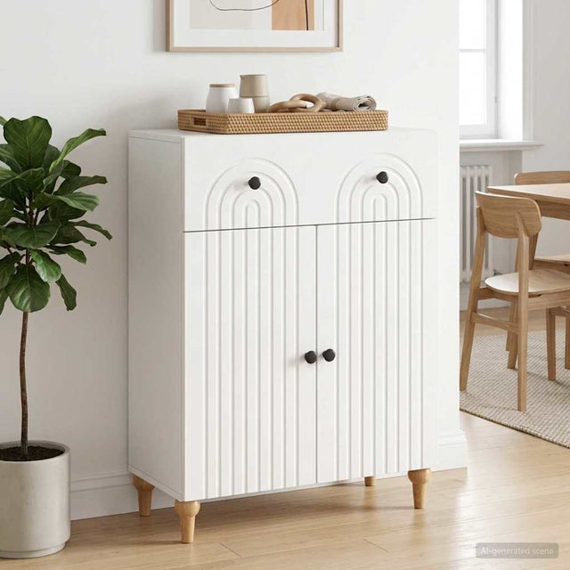 Vidaxl dressoir hoogglans wit 66 x 34,5 x 90 cm bewerkt hout