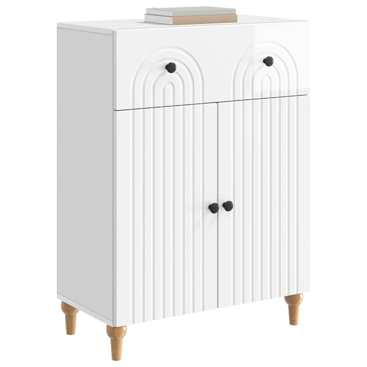 Vidaxl dressoir hoogglans wit 66 x 34,5 x 90 cm bewerkt hout