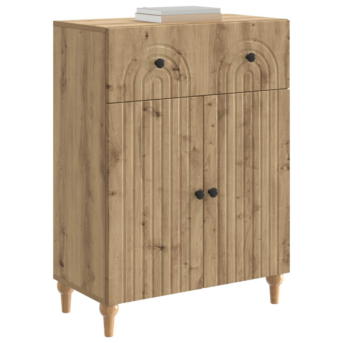 Vidaxl dressoir artisanaal eiken 66 x 34,5 x 90 cm bewerkt hout