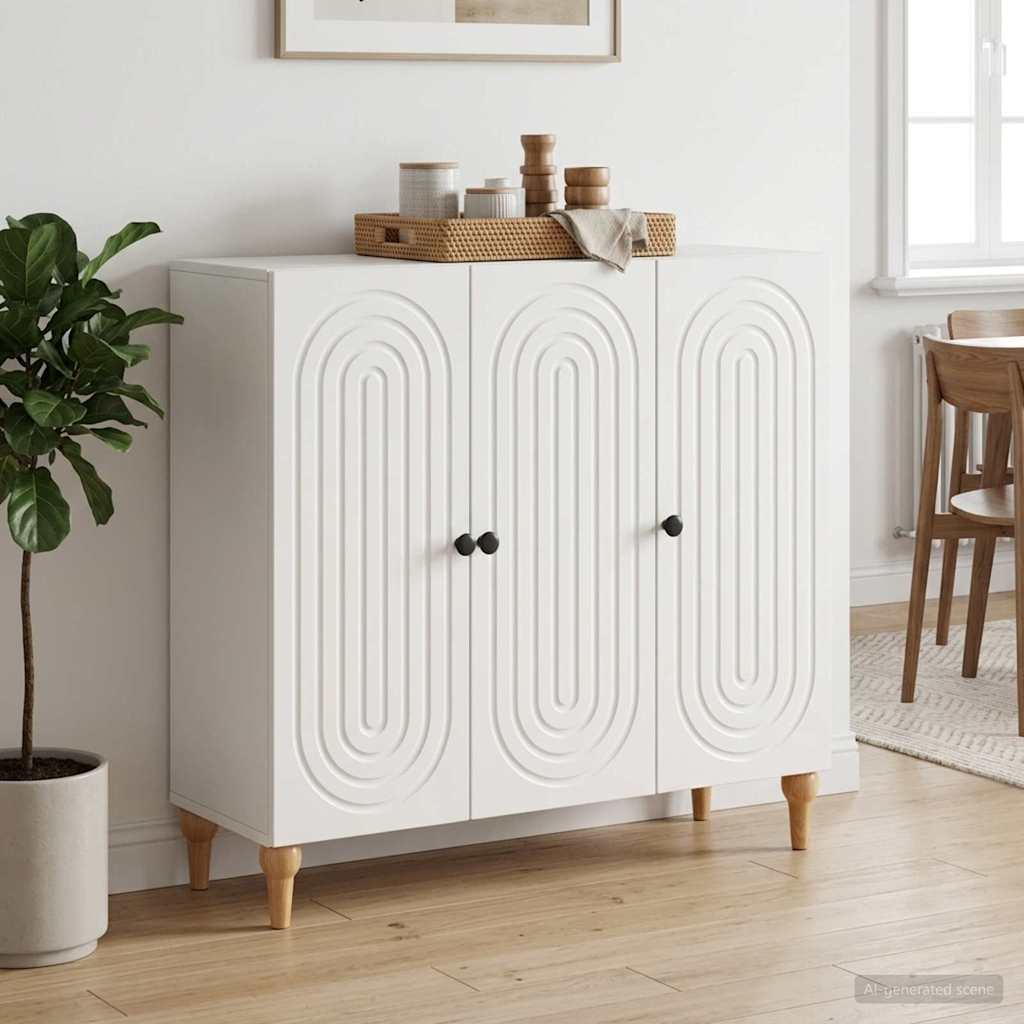 Vidaxl dressoir hoogglans wit 89 x 34,5 x 80 cm bewerkt hout
