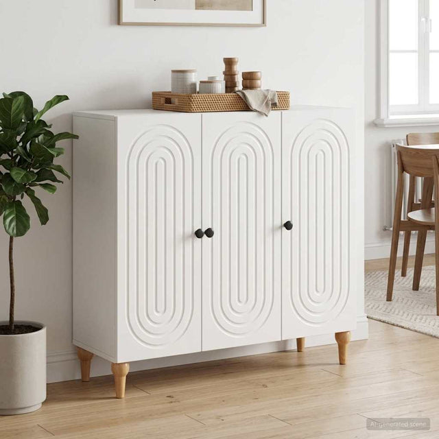 Vidaxl dressoir hoogglans wit 89 x 34,5 x 80 cm bewerkt hout
