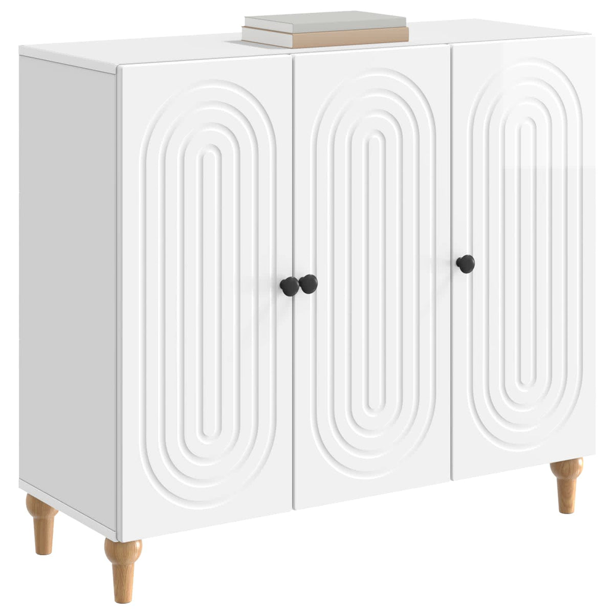 Vidaxl dressoir hoogglans wit 89 x 34,5 x 80 cm bewerkt hout