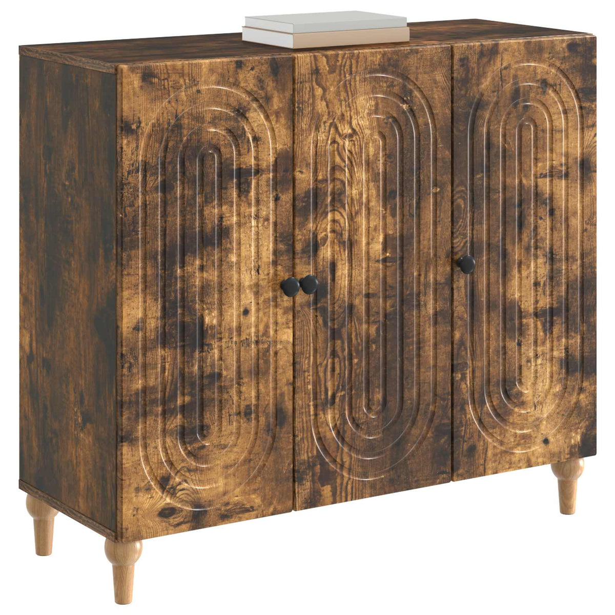 Vidaxl dressoir gerookt eiken 89 x 34,5 x 80 cm bewerkt hout