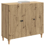 Vidaxl dressoir artisanaal eiken 89 x 34,5 x 80 cm bewerkt hout