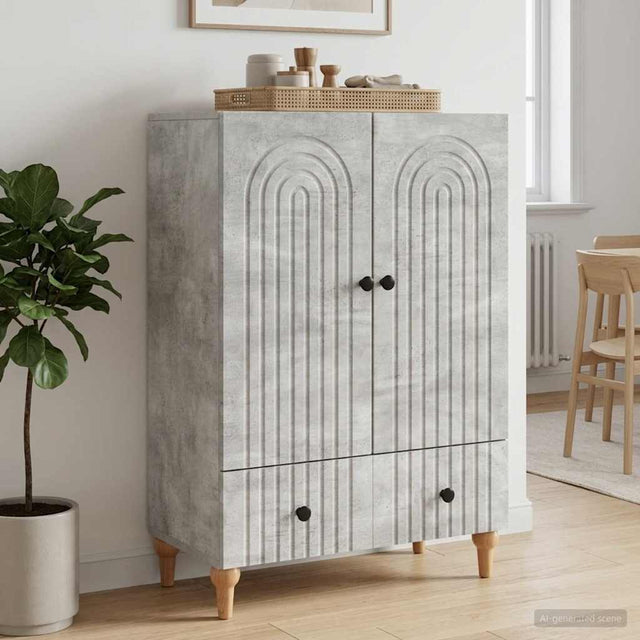 Vidaxl dressoir betongrijs 66 x 34,5 x 95 cm bewerkt hout