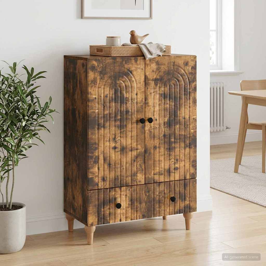 Vidaxl dressoir gerookt eiken 66 x 34,5 x 95 cm bewerkt hout