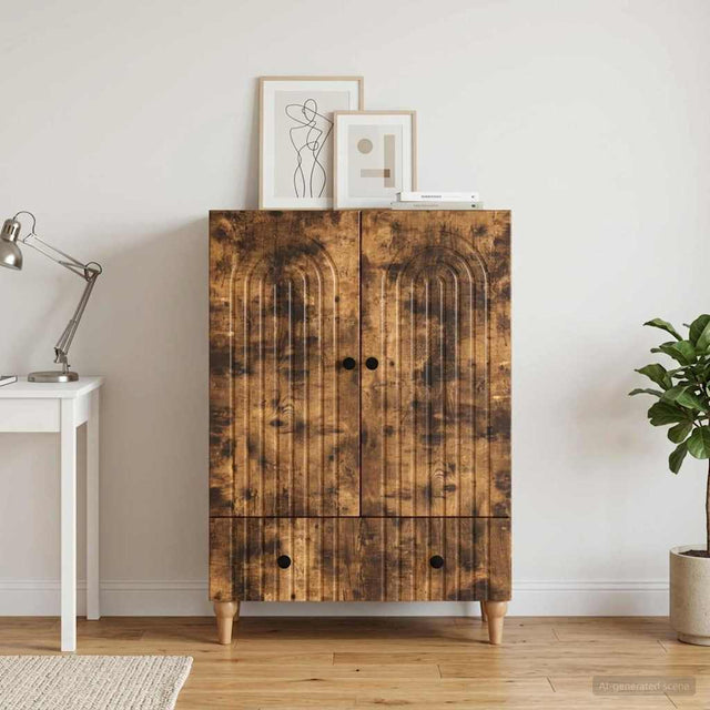 Vidaxl dressoir gerookt eiken 66 x 34,5 x 95 cm bewerkt hout