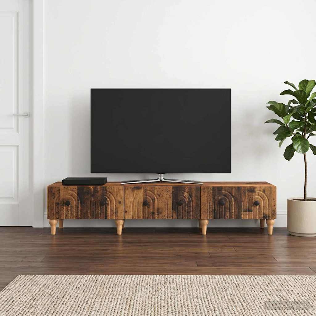 Vidaxl tv-kast met lade oud hout 147 x 34,5 x 30 cm bewerkt hout