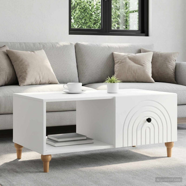 Vidaxl salontafel wit 90 x 50 x 40 cm bewerkt hout
