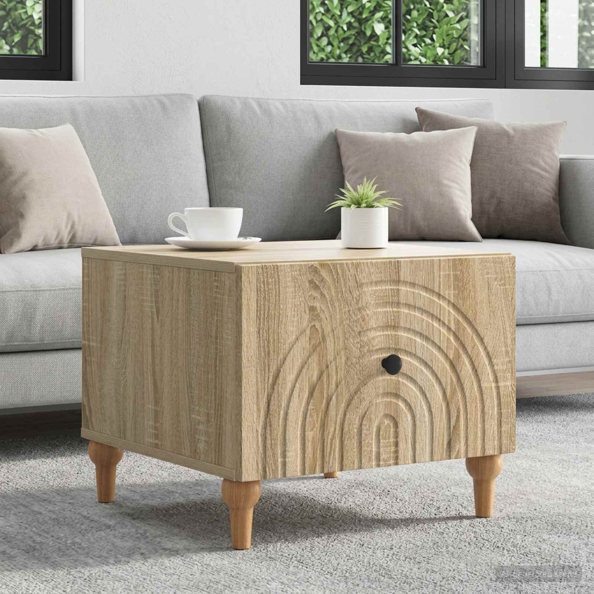 Vidaxl salontafel met lade sonoma eiken 49 x 50 x 40 cm bewerkt hout