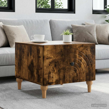 Vidaxl salontafel met lade gerookt eiken 49 x 50 x 40 cm bewerkt hout